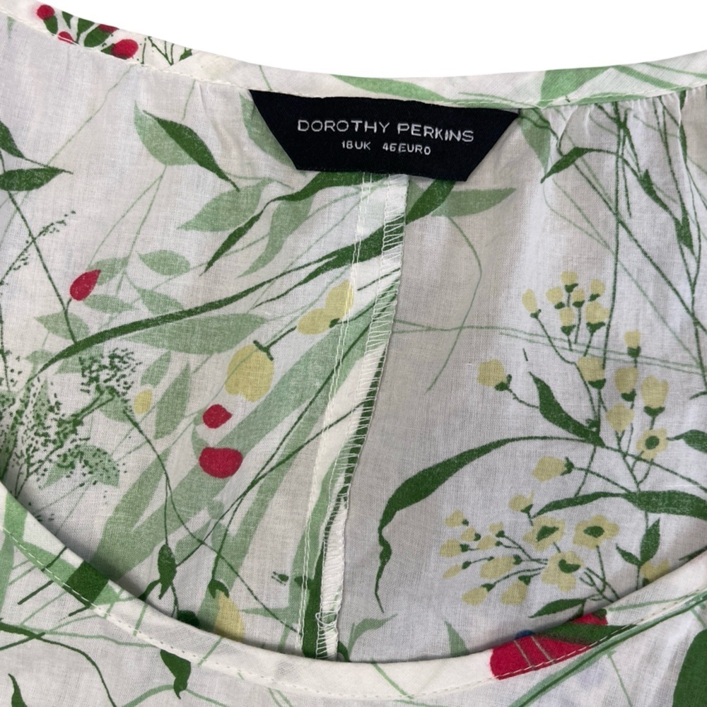 DOROTHY PERKINS FLORAL PEPLUM TANK COTTAGECORE BOTANICAL GARDEN PARTY -  SIZE 18 - Picture 5 of 14